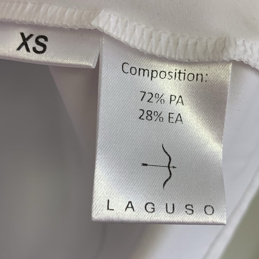 LAGUSO White Equestrian Show Shirt Small Long Sleeve Geometric Panel NWT - Picture 5 of 5